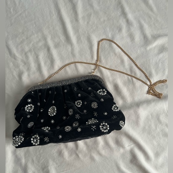 NWT Anthropologie Studded Velvet Embellished Clutch - Picture 9 of 14